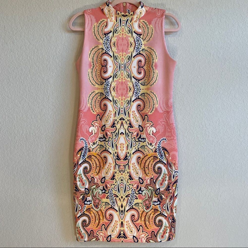 Melissa Paige Pink Print Dress Size XS